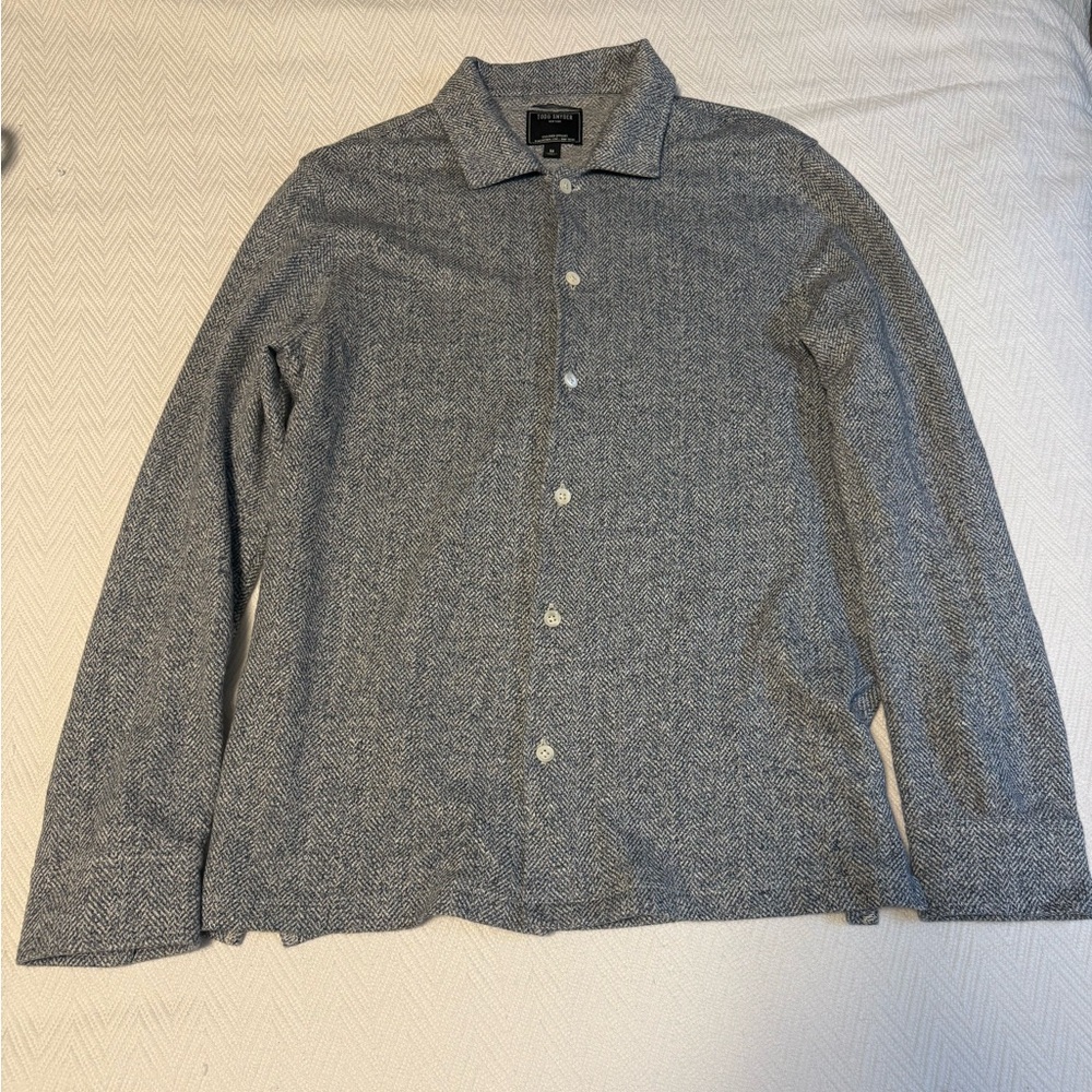 New w/o Tags Todd Snyder Navy Herringbone Shirt
